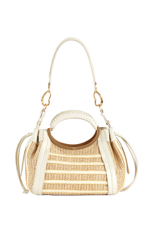 Crab Mini Raffia Handbag Areia