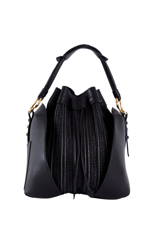 Crab Raffia Backpack Preto